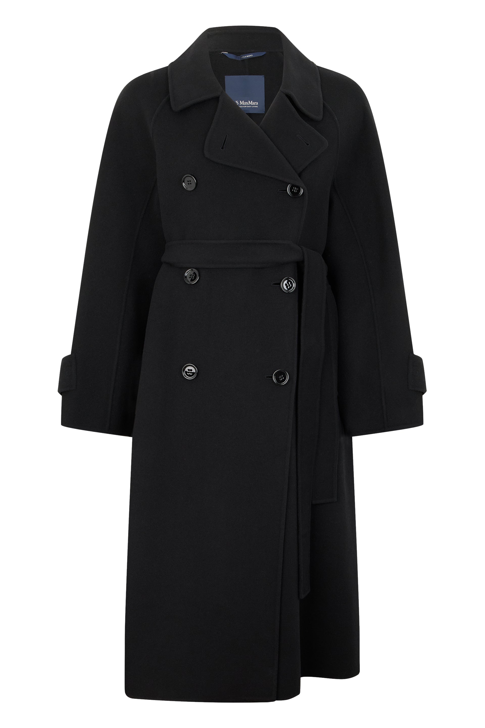 'S Max Mara Cappotto lungo nero con cintura