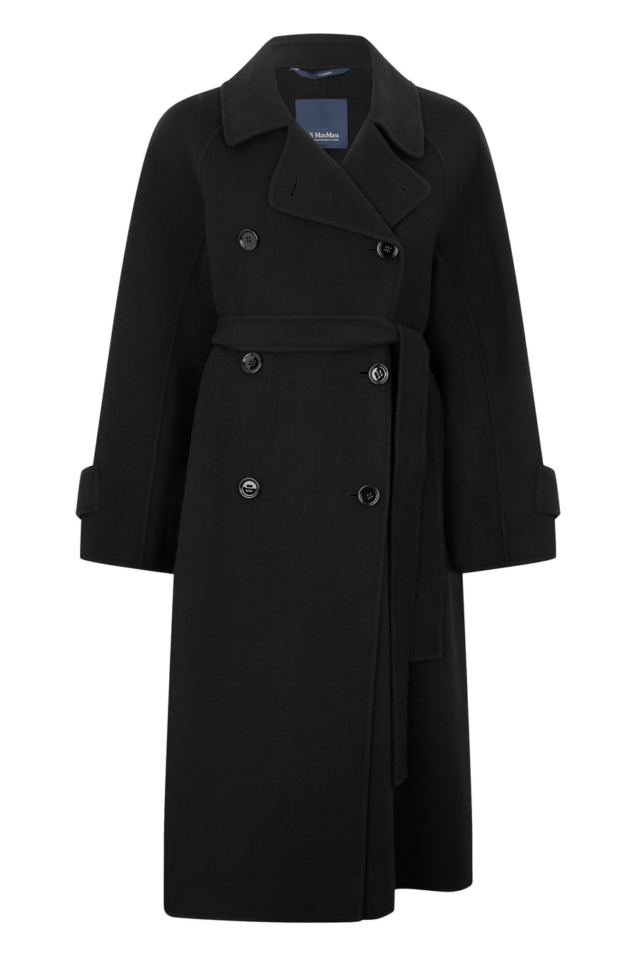 'S Max Mara Cappotto lungo nero con cintura