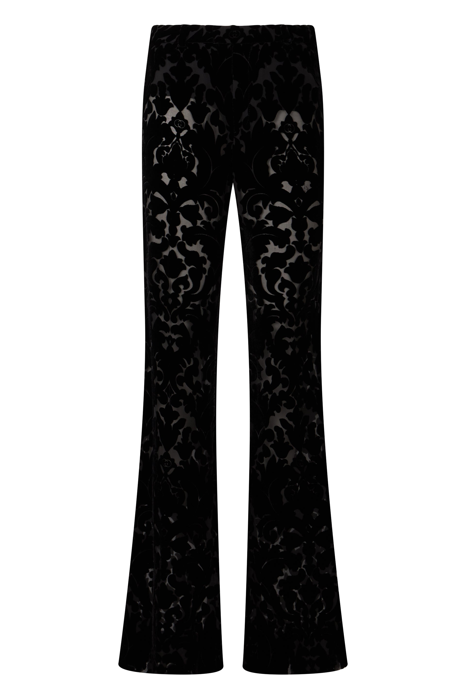 Gucci Pantaloni in velour con stampa floreale