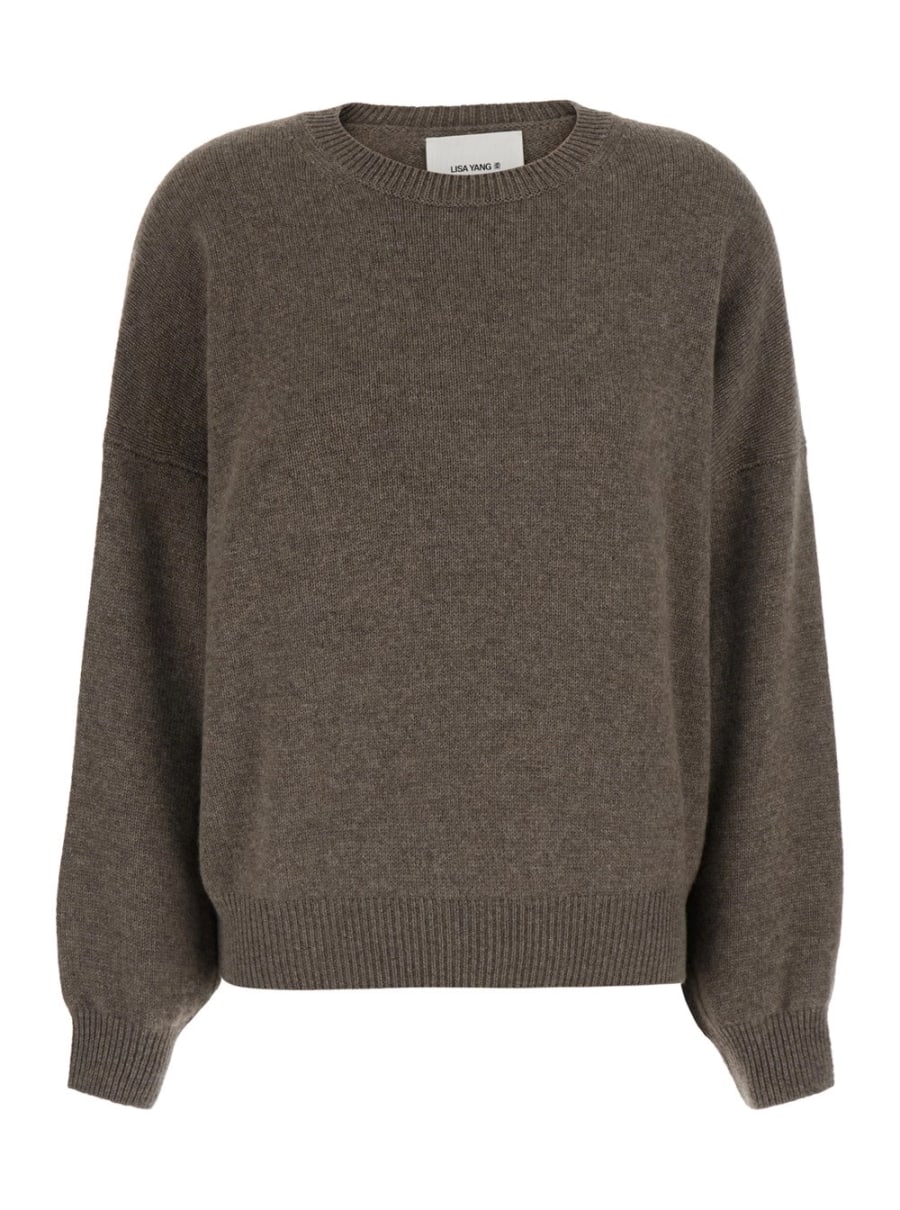 Lisa yang Maglione 'Veira' con spalle scese e rifiniture a coste in cashmere marrone donna