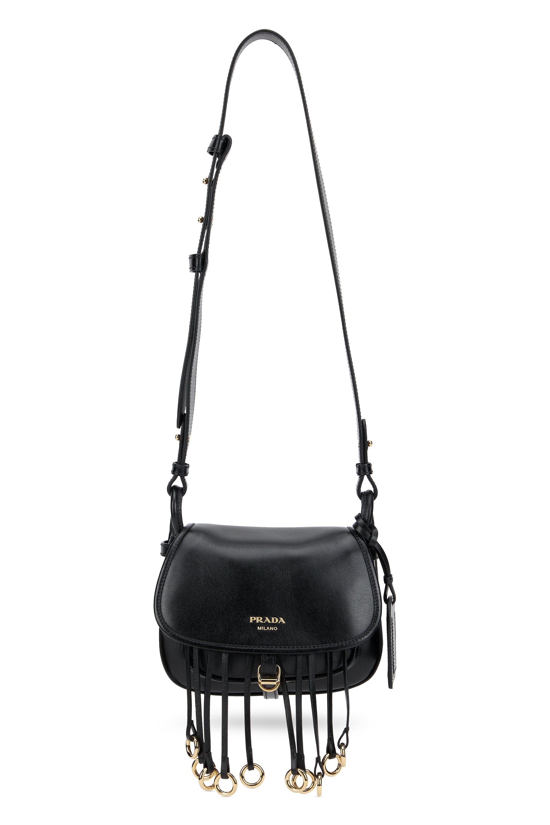 Prada Borsa a tracolla con anelli metallici