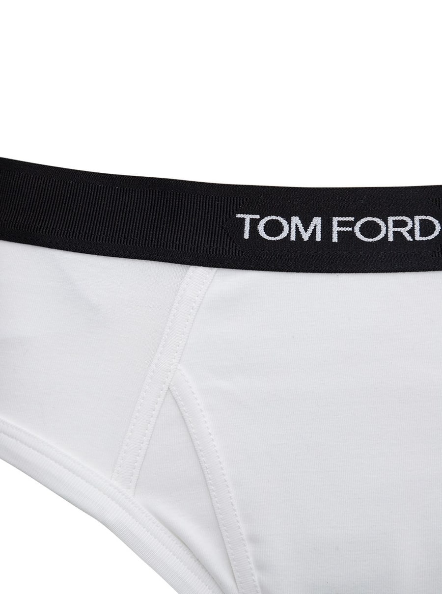 Tom Ford Slip Bianchi di Cotone con Logo, view 3