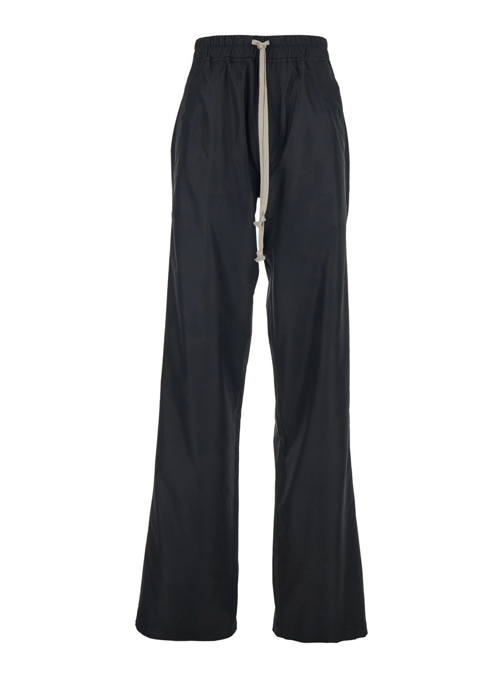 Rick owens x moncler Pantalone 'Rick Owens X Moncler' con Vita Elasticizzata con Coulisse e Patch Logo sul Lato in Tessuto Tecnico Nero Unisex
