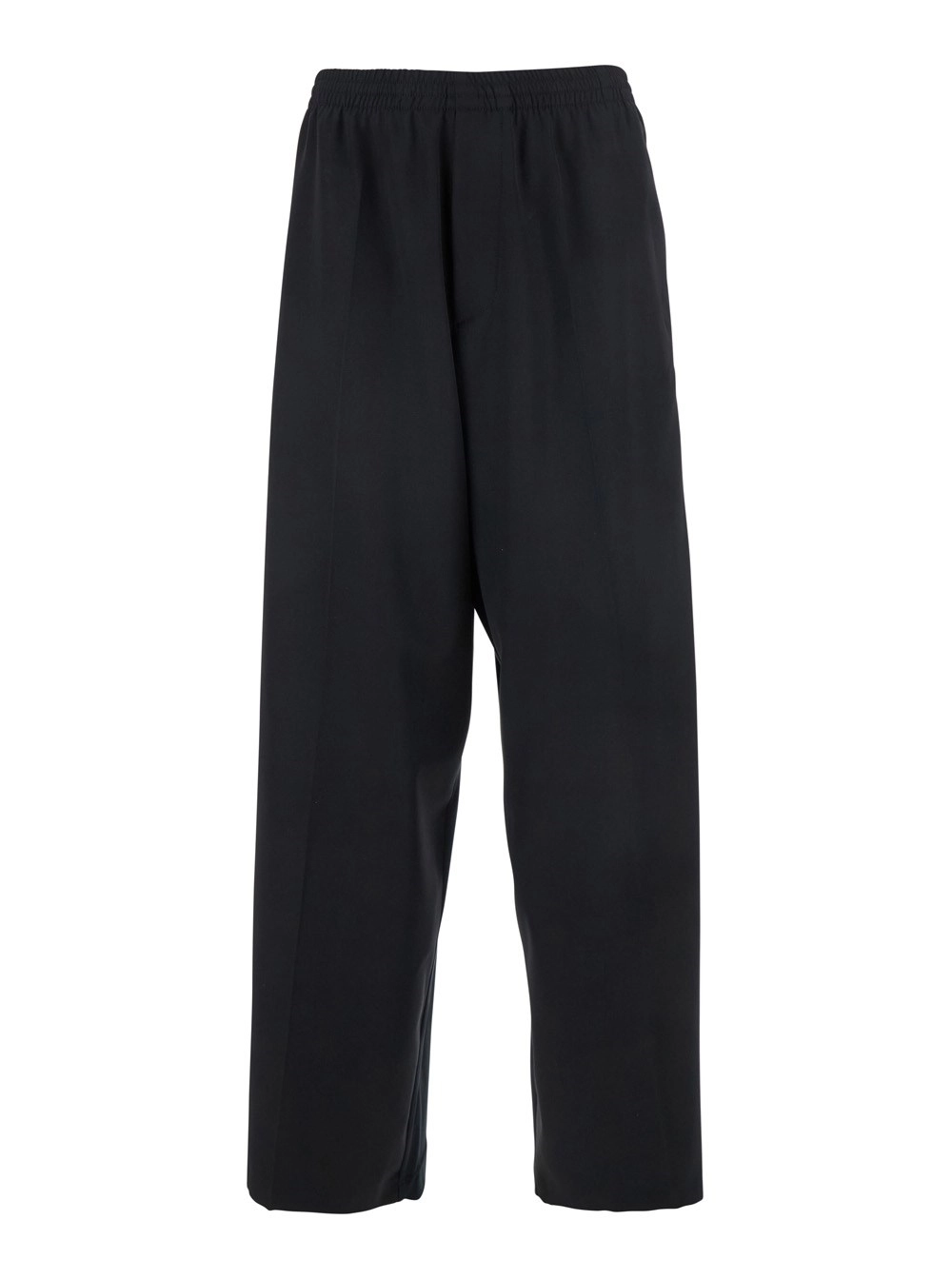 Balenciaga Pantalone con Vita Elasticizzata in Lana Nero Uomo