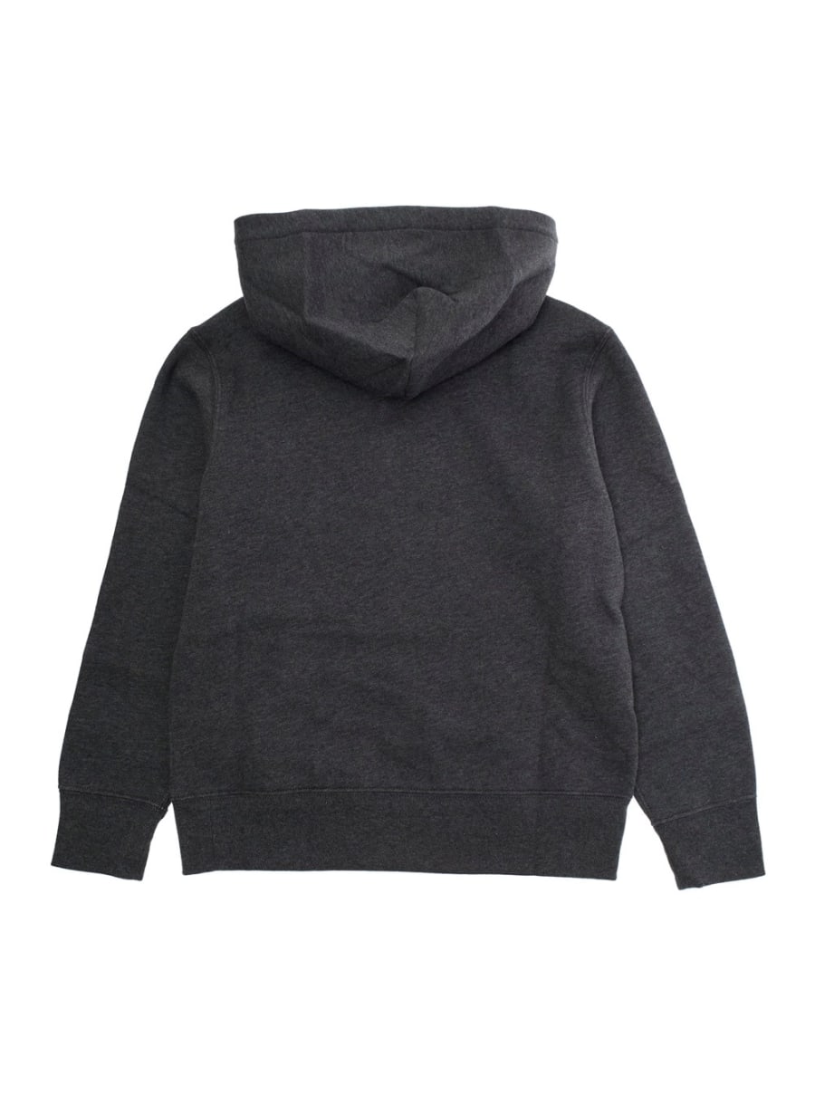 Polo ralph lauren kids Felpa con Cappuccio Fisso e Ricamo Cavallino sul Fronte in Misto Cotone Grigia Bambino, view 2