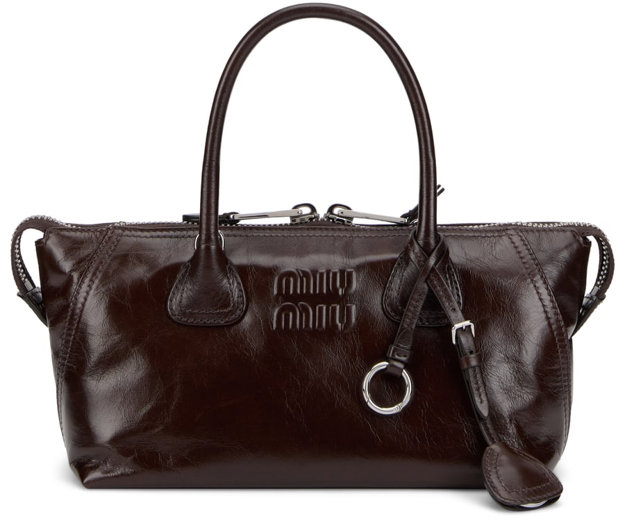 Miu Miu Borsa a spalla con finitura lucida