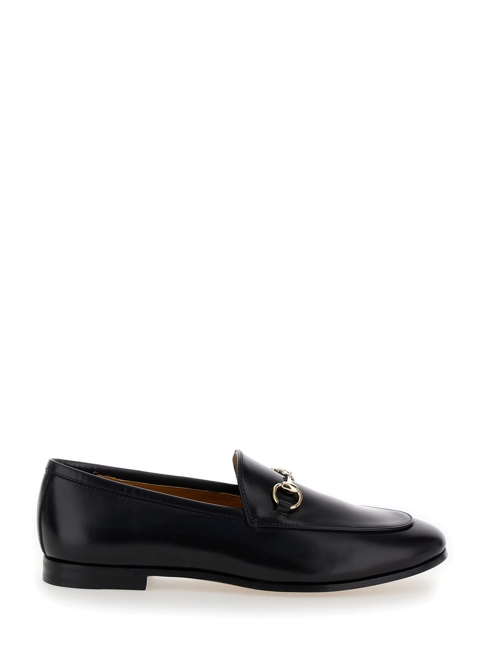 Gucci Mocassino 'Jordaan' con Dettaglio Morsetto in Pelle Nera Donna