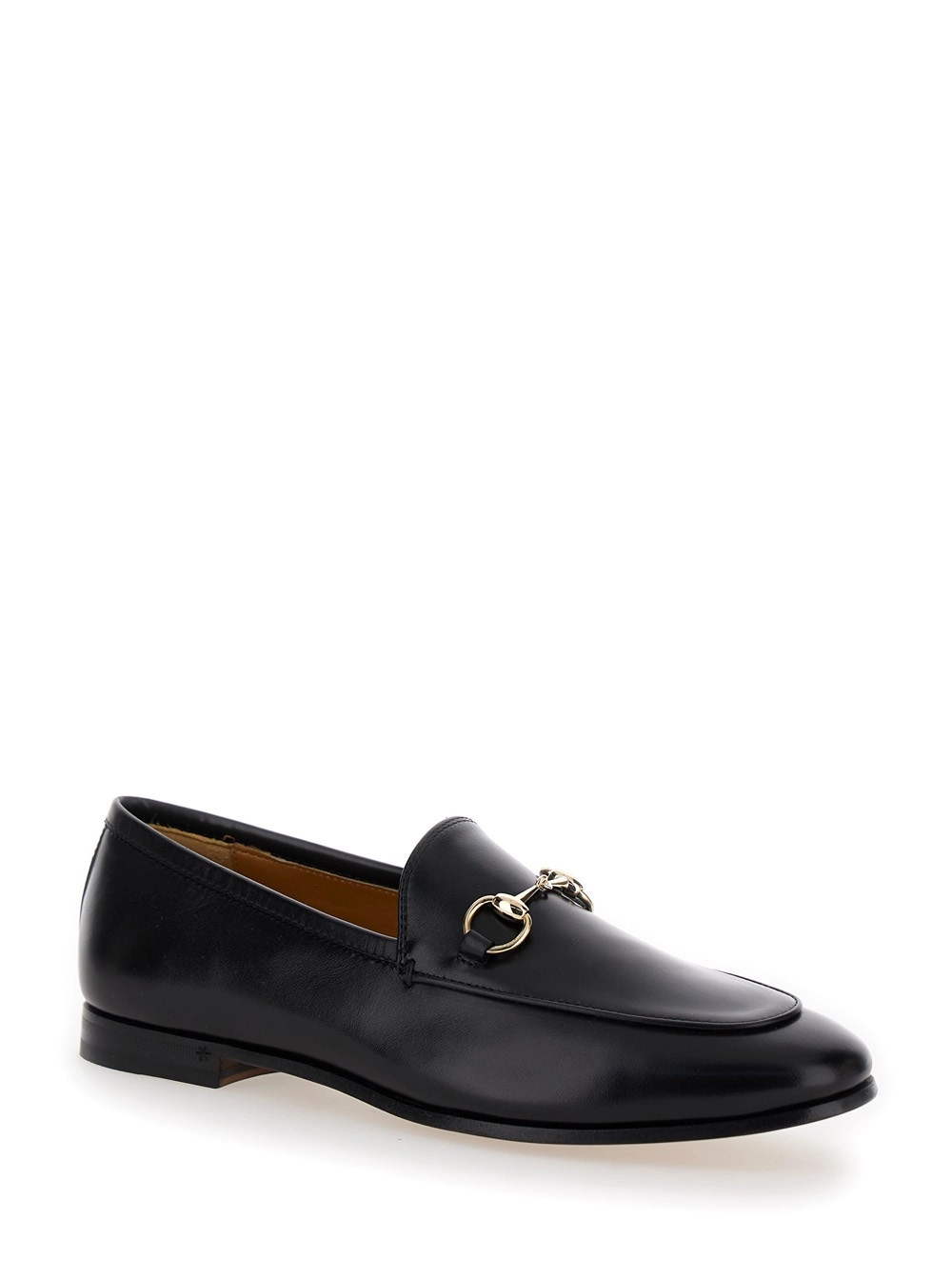 Gucci Mocassino 'Jordaan' con Dettaglio Morsetto in Pelle Nera Donna, view 2