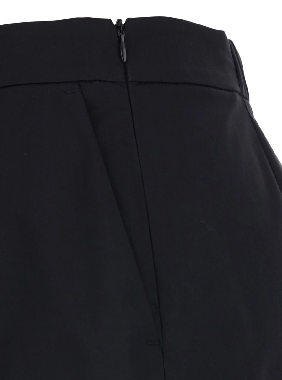 Leplain Shorts con Vita Semi Elasticizzata e Chiusura Laterale in Misto Cotone Neri Donna, view 3