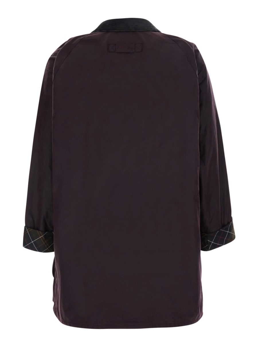 Barbour Giubbotto 'Beaufort' con colletto a coste e polsini con motivo Check in cotone bordeaux uomo, view 2