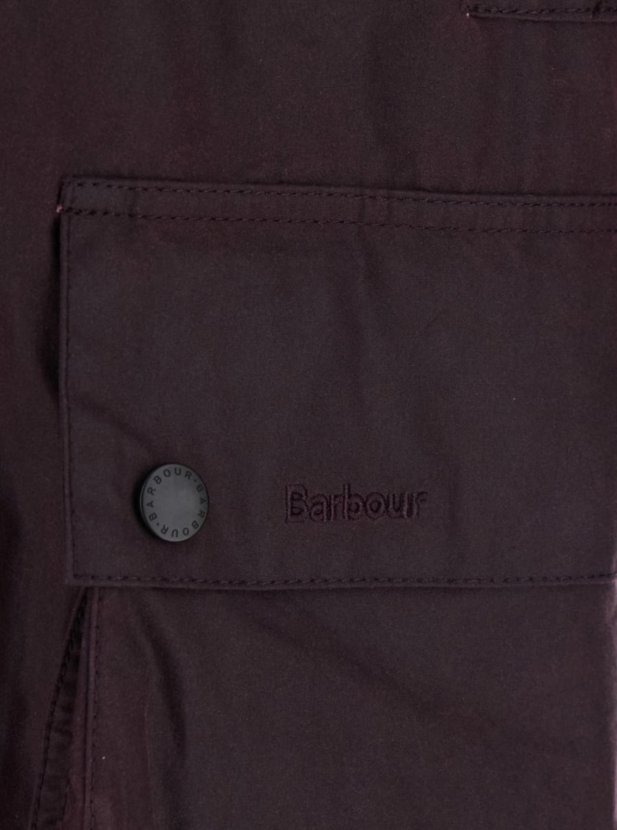 Barbour Giubbotto 'Beaufort' con colletto a coste e polsini con motivo Check in cotone bordeaux uomo, view 4