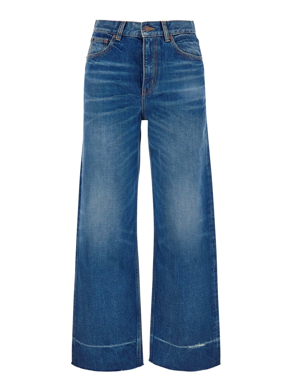 Chloé Jeans con effetto slavato e patch logo sul retro in denim Blu donna