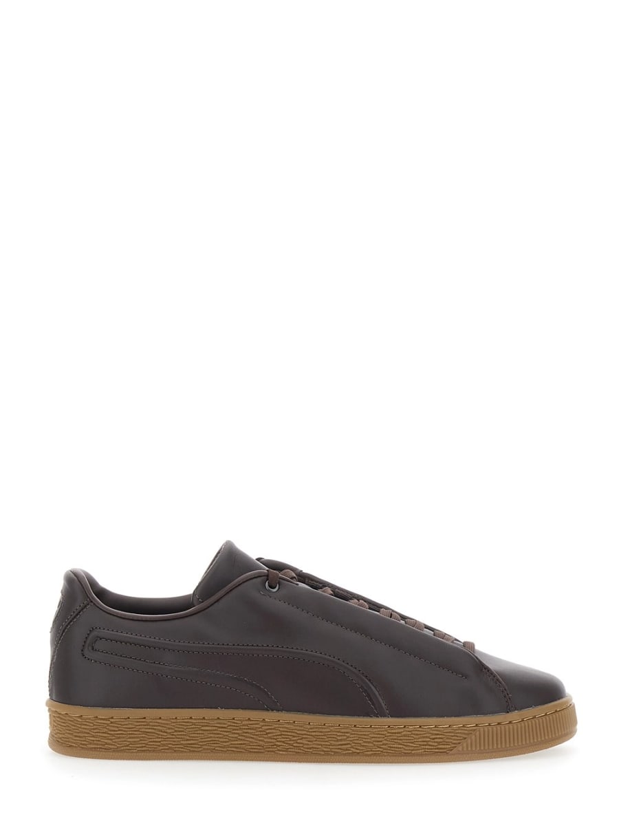 Puma Sneakers low top con lacci sul fronte in pelle marroni uomo