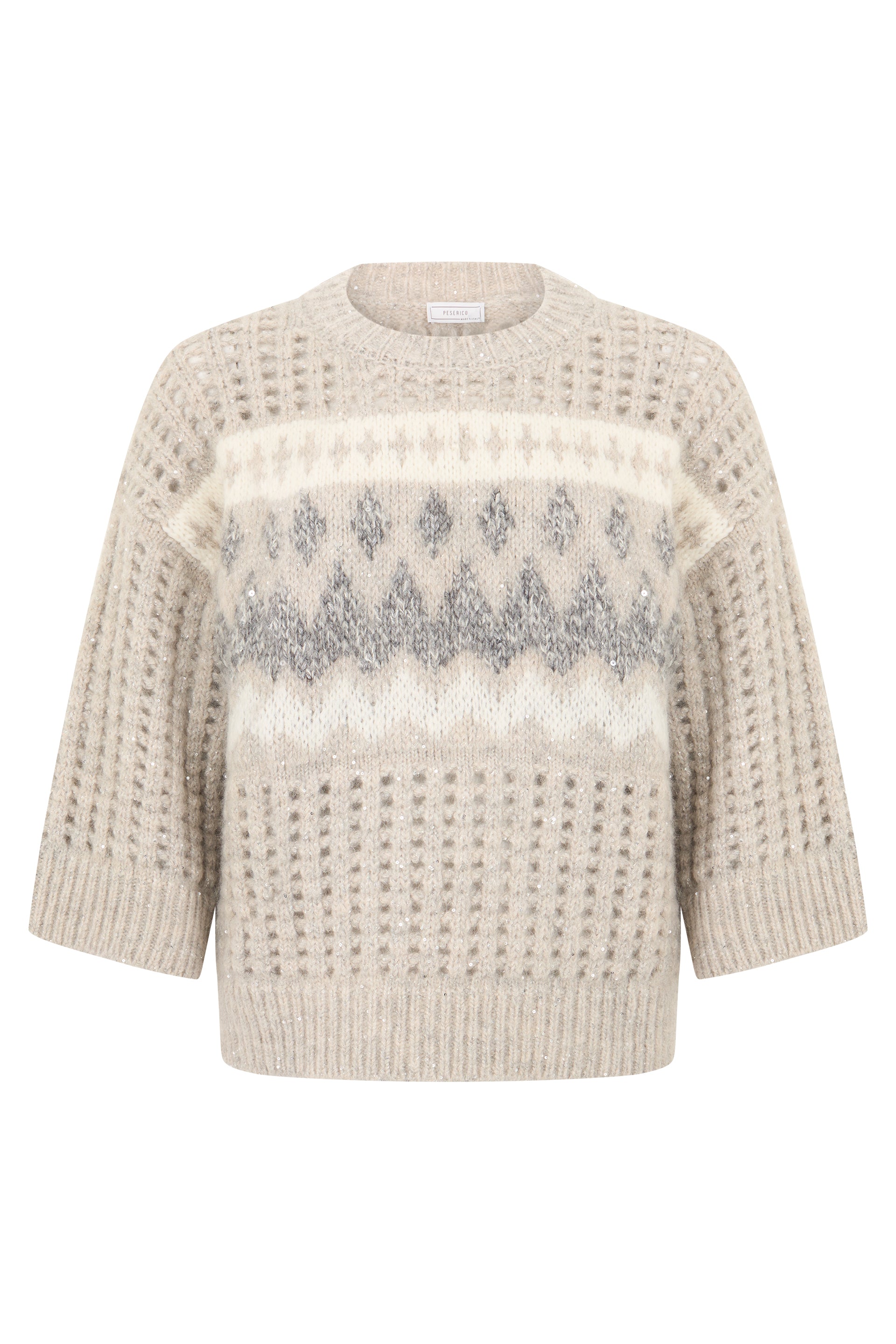 Peserico Pullover ampio con motivi geometrici
