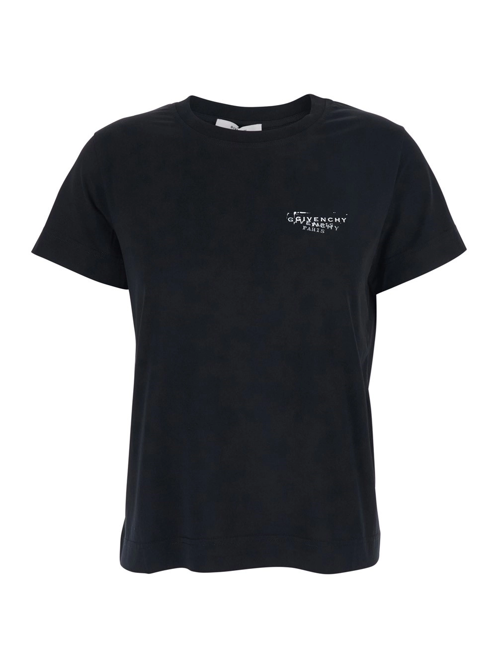 Givenchy T-Shirt con Logo sul Fronte e sul Retro in Cotone Nera Donna
