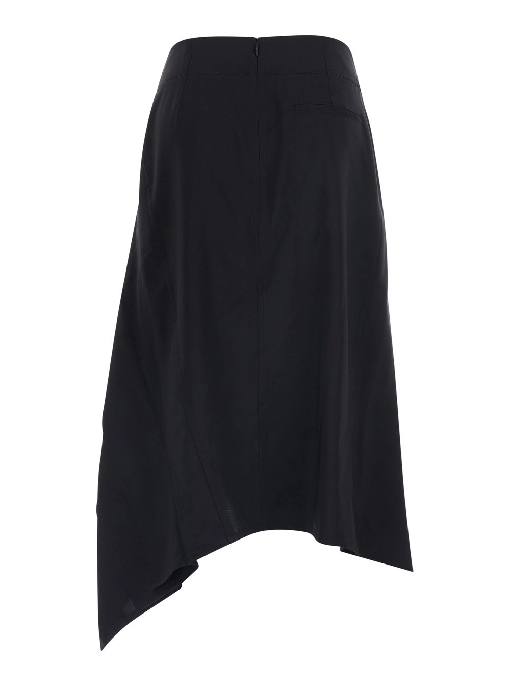 Bottega Veneta Gonna midi con ruches all-over in lana nera donna, view 2