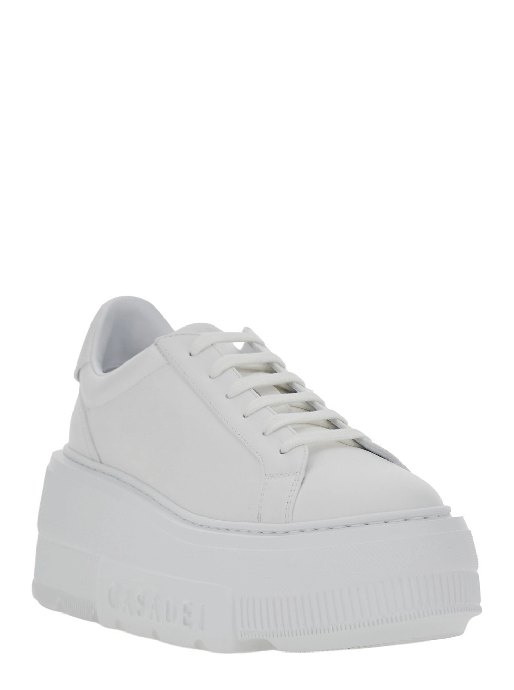 Casadei Sneakers 'Nexus' con platform e logo lettering sul lato in pelle bianche donna, view 2