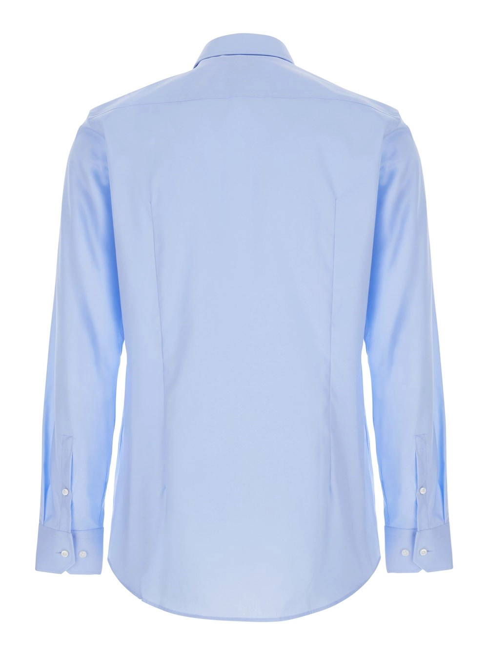 Hugo boss Camicia 'Hank' con colletto classico e orlo curvo in cotone azzurra uomo, view 2