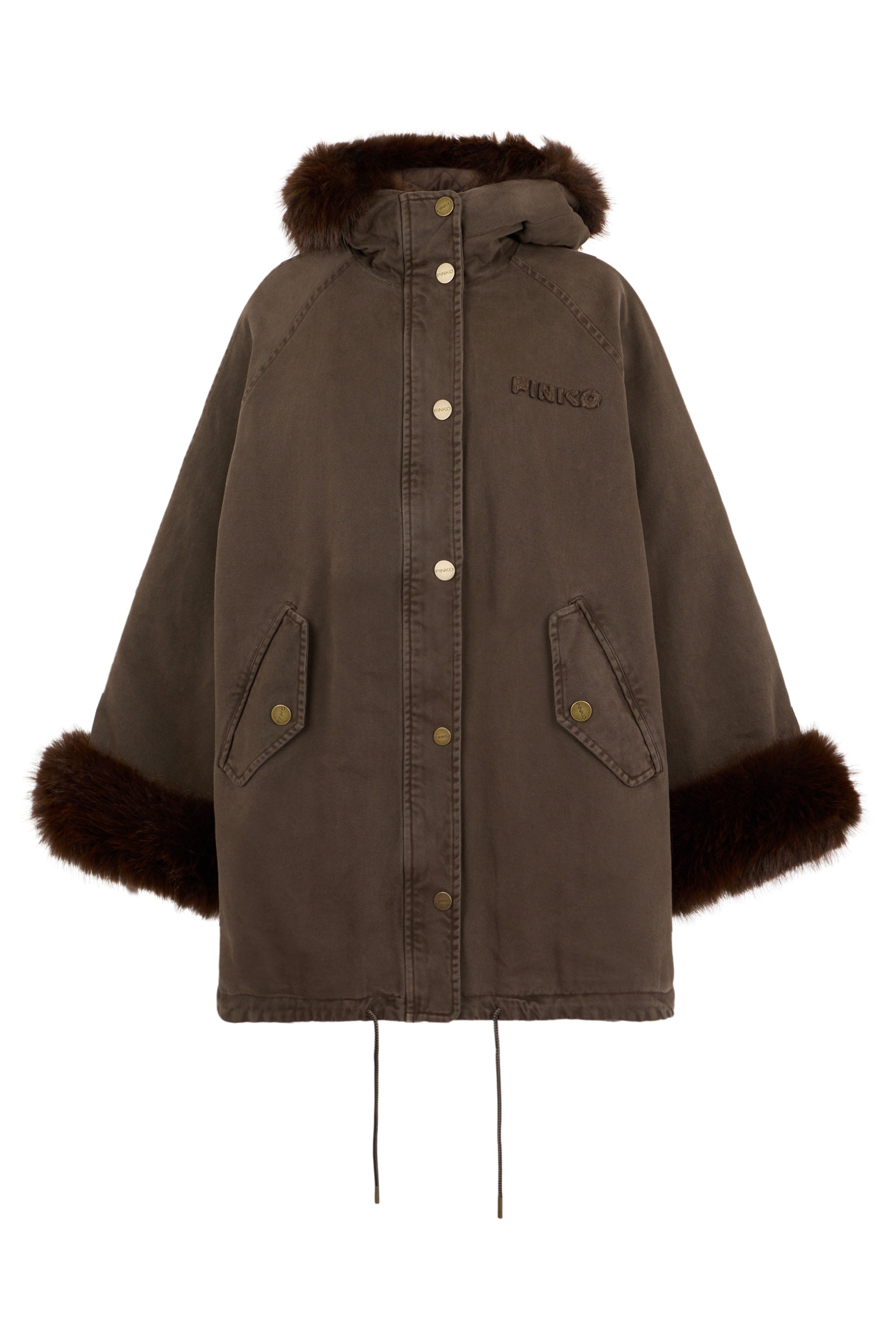 Pinko Giacca con cappuccio e pellicciotto