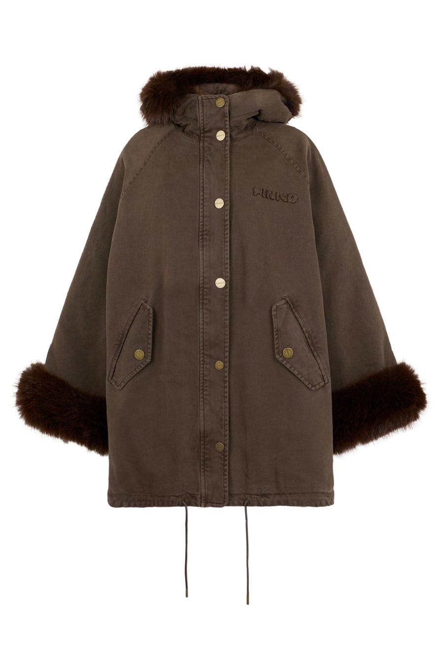 Pinko Giacca con cappuccio e pellicciotto