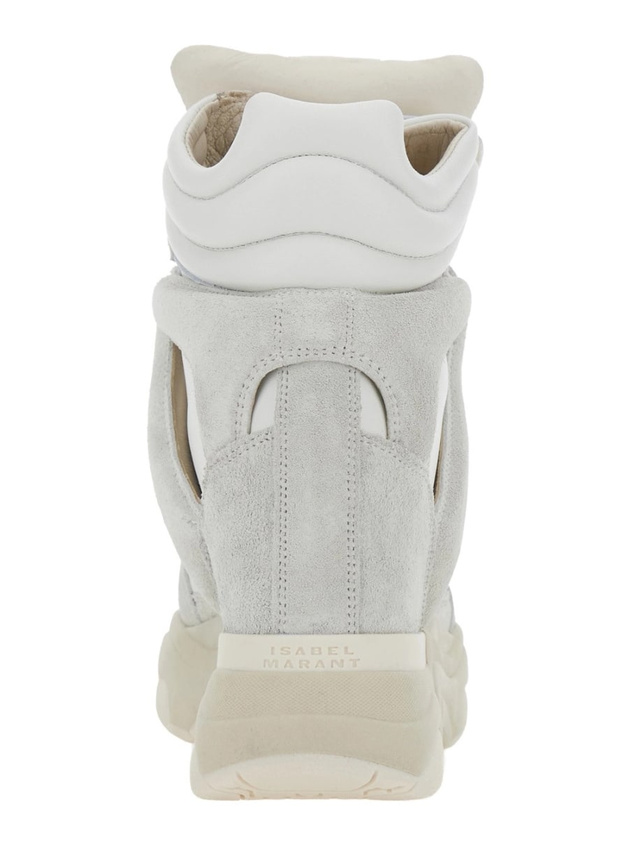 Isabel Marant Sneakers Alte 'Balskee' con patch logo sulla linguetta in pelle bianche donna, view 4