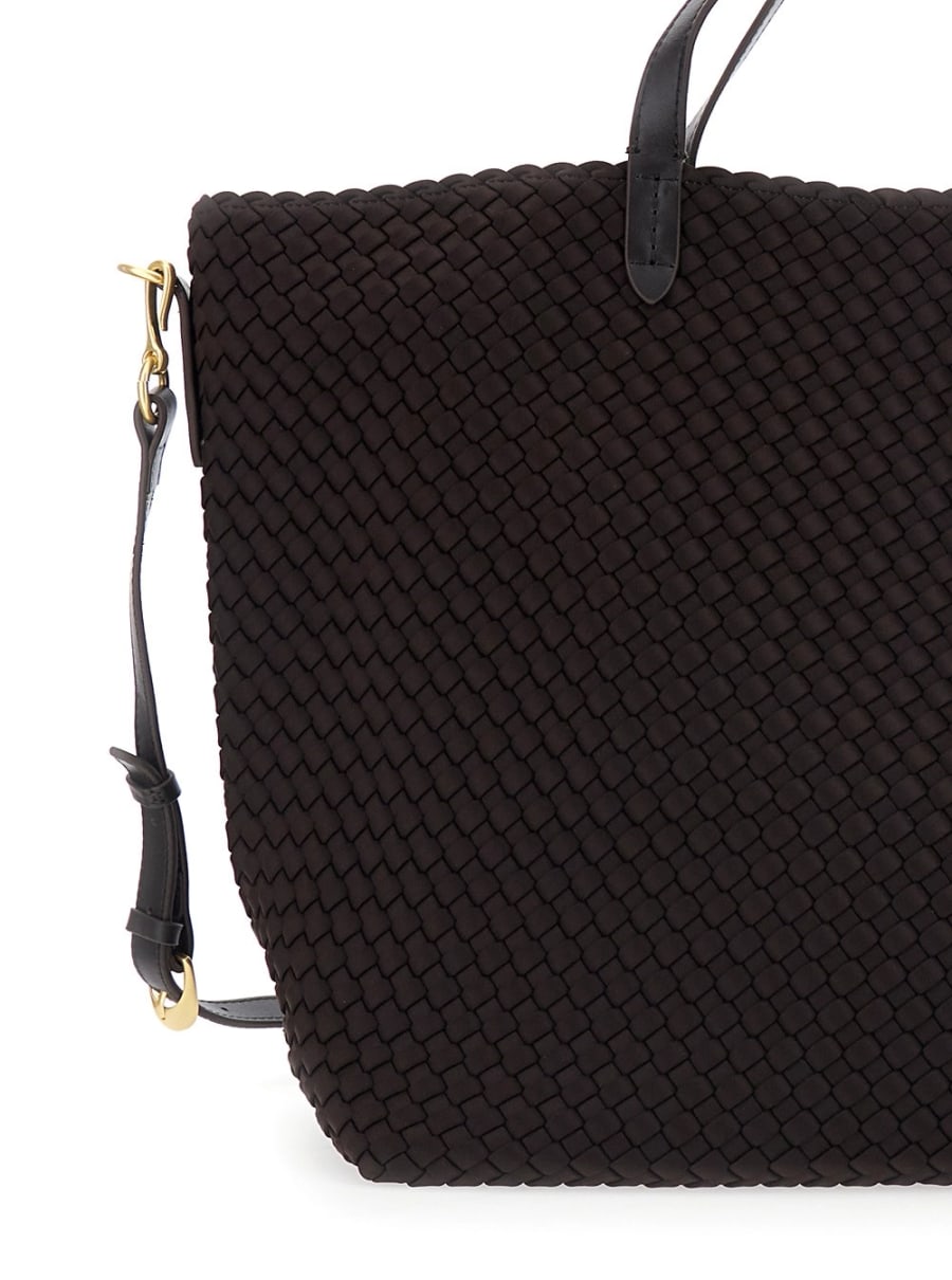 Naghedi Borsa Shopping 'Geneva' con Tracolla Regolabile e Removibile e Motivo Intrecciato in Ecopelle Marrone Donna, view 5