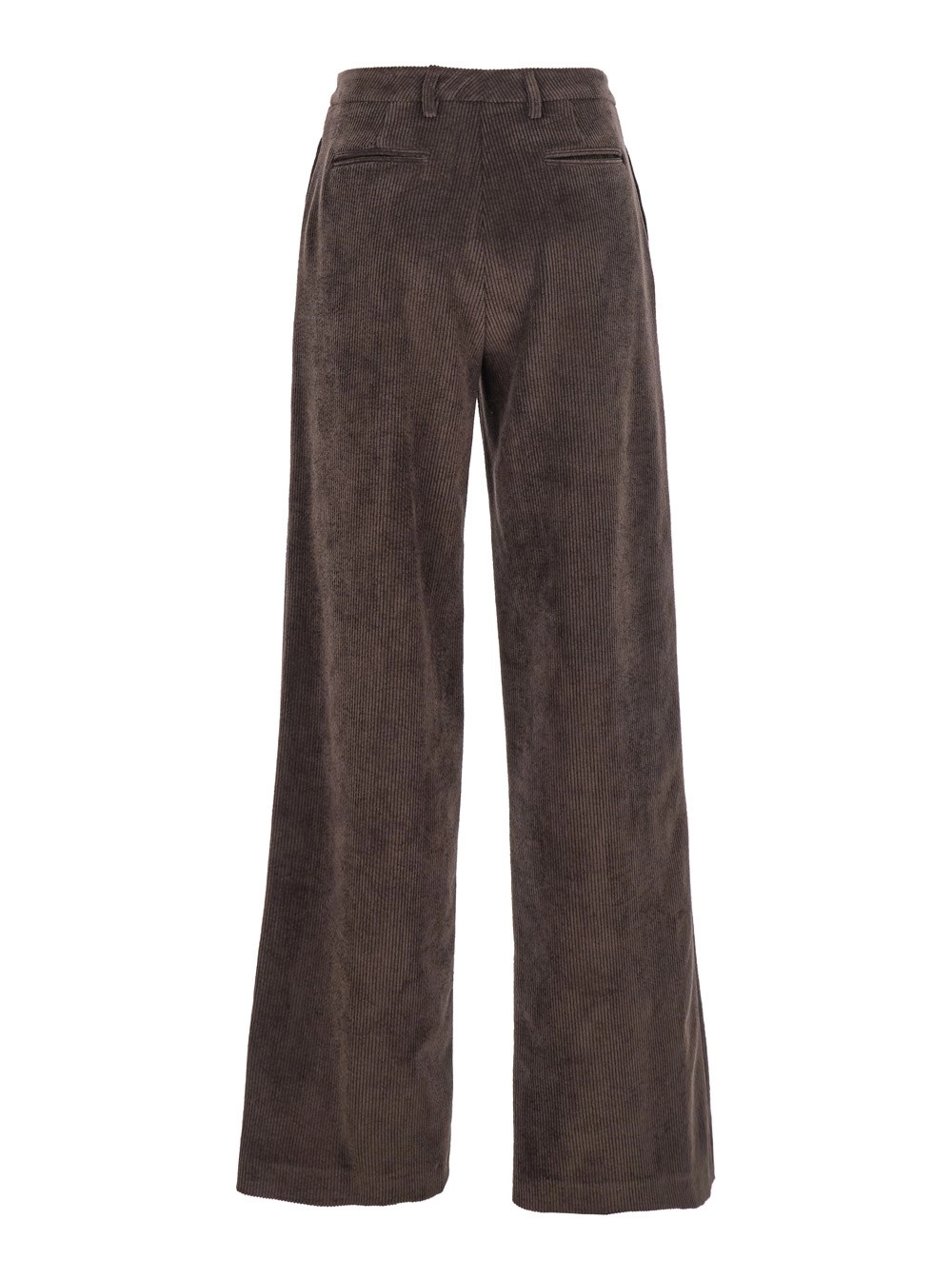 Leplain Pantalone con Passanti per Cintura in Velluto a Coste Marrone Donna, view 2