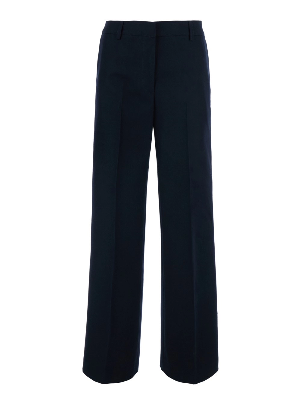 PT Torino Pantaloni 'Francoise' con una tasca a filetto sul retro in misto lana e cotone blu donna