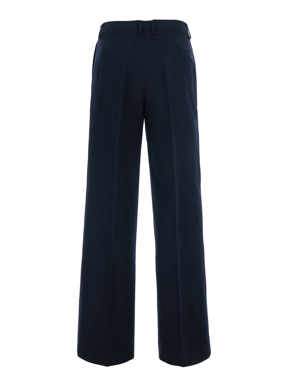 PT Torino Pantaloni 'Francoise' con una tasca a filetto sul retro in misto lana e cotone blu donna, view 2