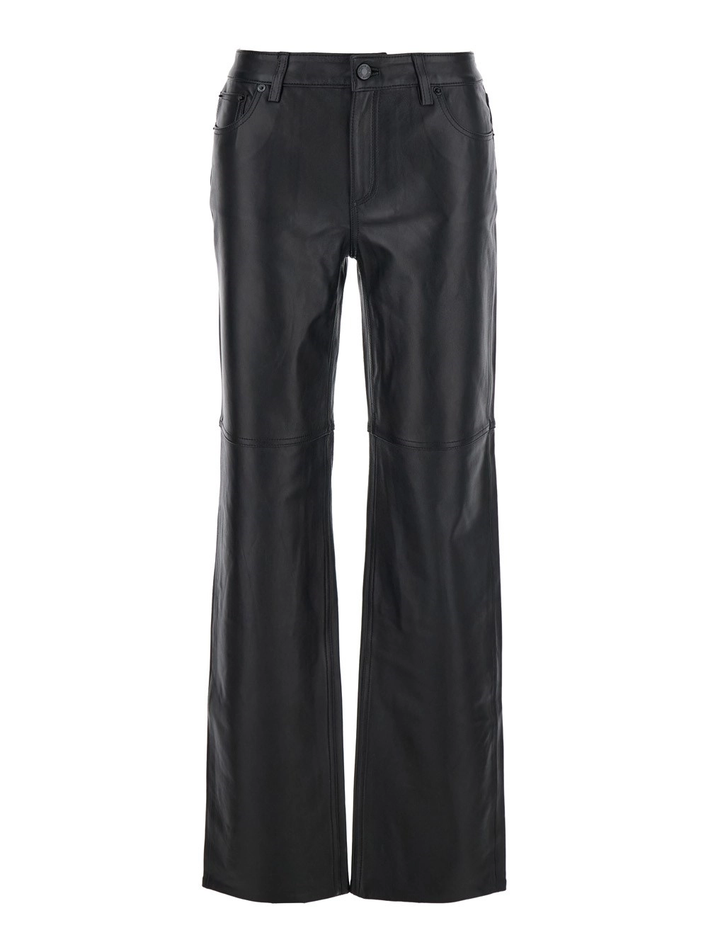 Michael michael kors Pantalone con Passanti per Cintura in Pelle Nero Donna
