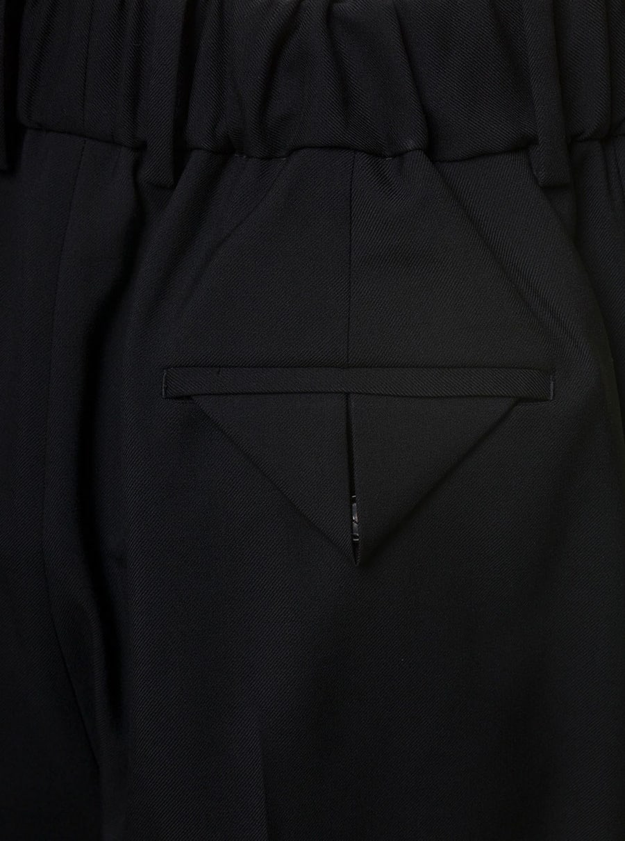 Bottega Veneta Pantalone a Gamba Dritta con Coulisse in Vita in Twill di Lana Nero Donna, view 3