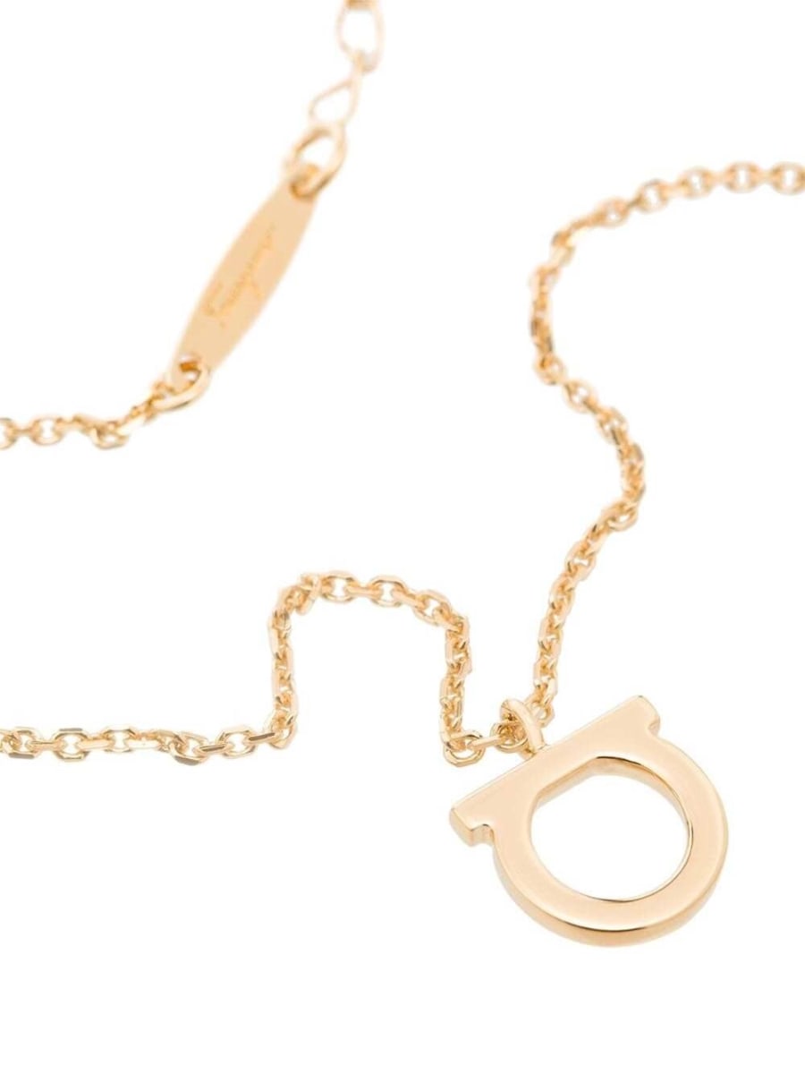 Ferragamo Collana con Charm Gancino in Ottone Color Oro Donna, view 2