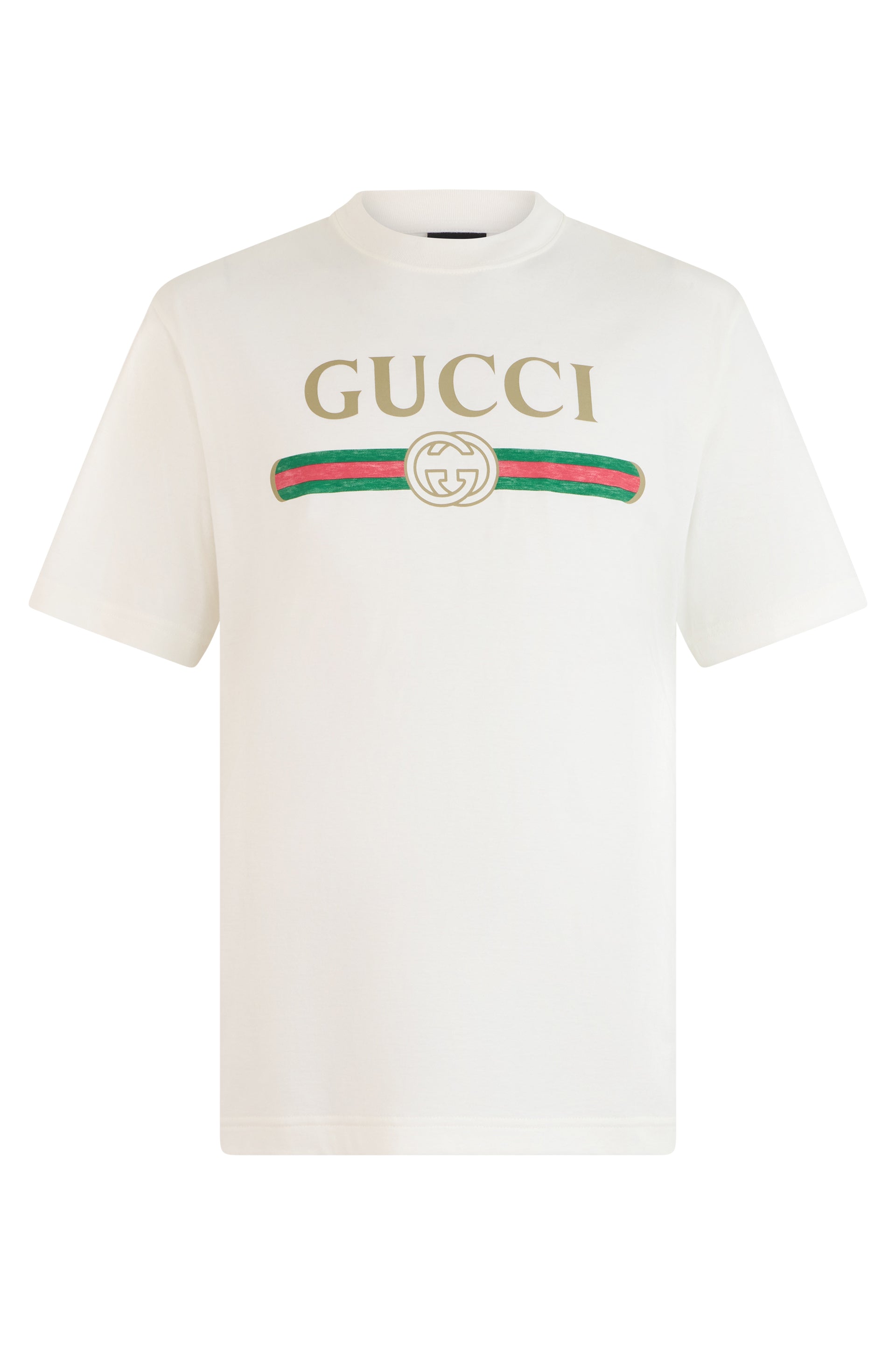 Gucci T-shirt in jersey di cotone e seta con stampa