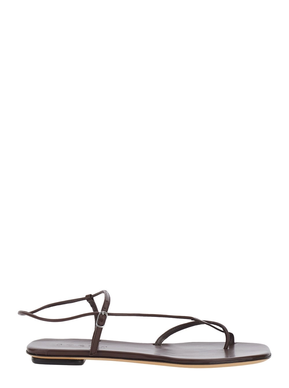 Soeur Sandali con Logo Impresso sulla Soletta in Pelle Marroni Donna