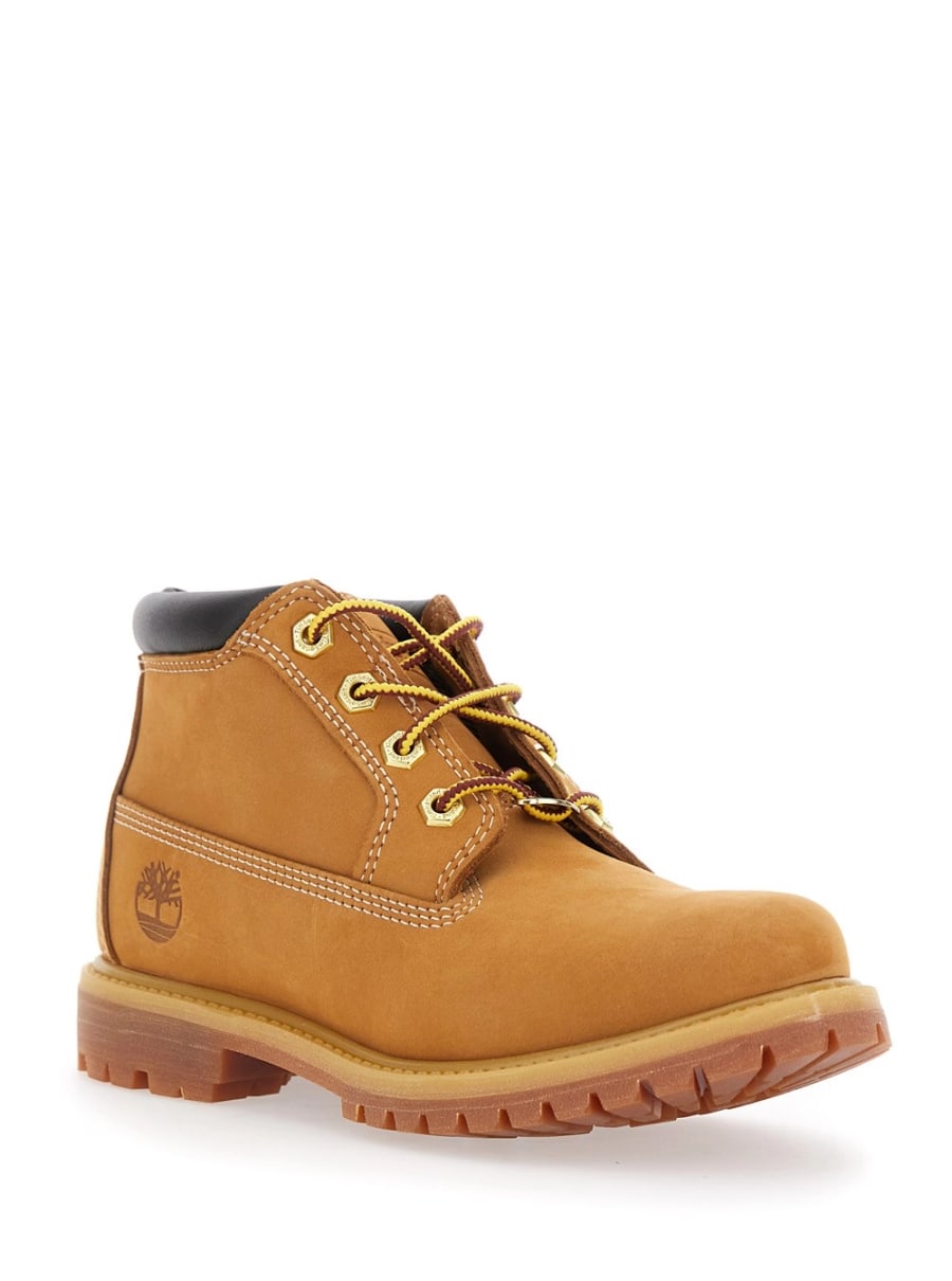 Timberland Stivali 'Nellie Mid Chukka' alla Caviglia con Logo Impresso sul Lato e Imbottitura sul Retro in Pelle Beige Donna, view 2