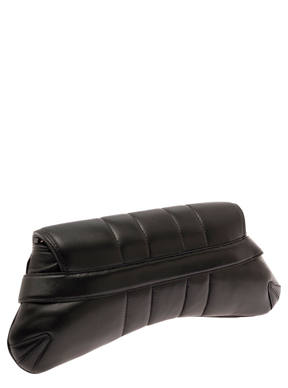 Gucci Borsa a Spalla 'Gucci Horsebit Media' e Maxi Morsetto in Pelle Nera Donna, view 2