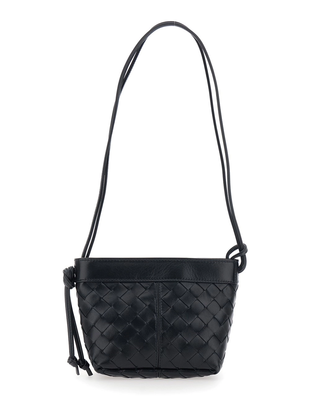 Bottega Veneta Borsa Mini 'Flip Flap Small' con Design Intrecciato in pelle nera donna