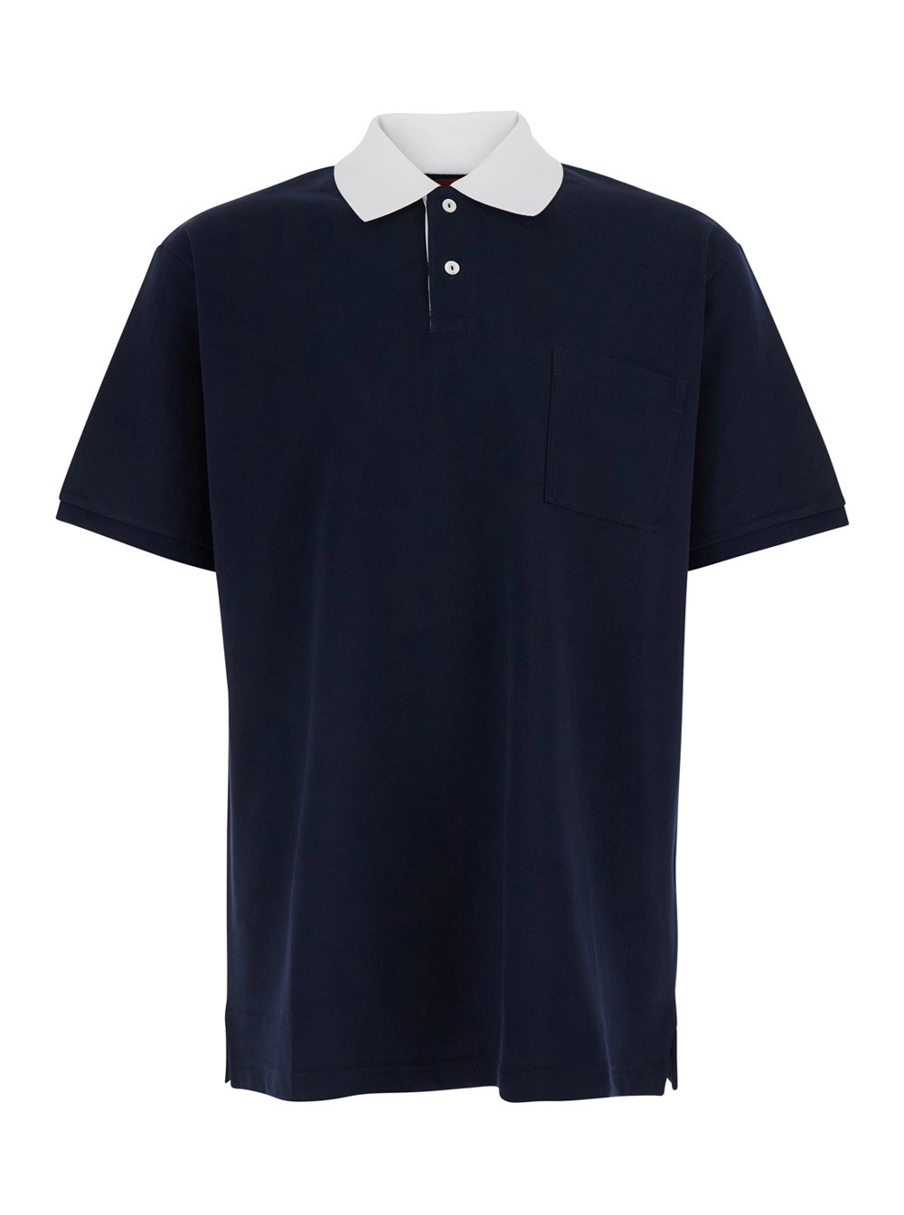 Gucci T-Shirt Blu 'PIQUET + WEB' con Collo Rotondo e Maniche Corte in Cotone Uomo