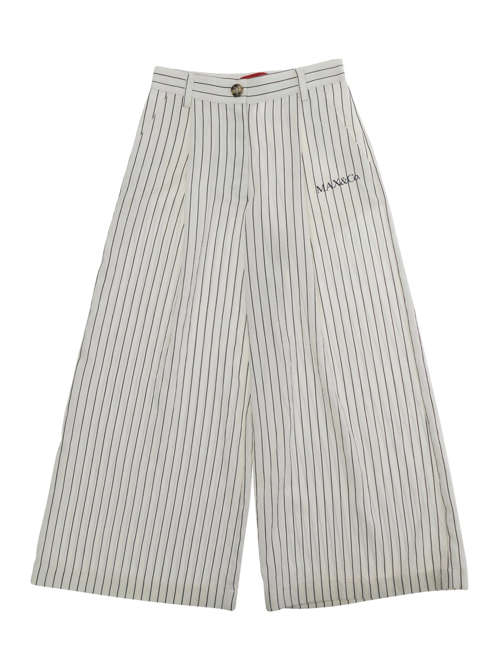 Max&co kids Pantaloni con Motivo a righe all-over in Viscosa Bianchi bambina
