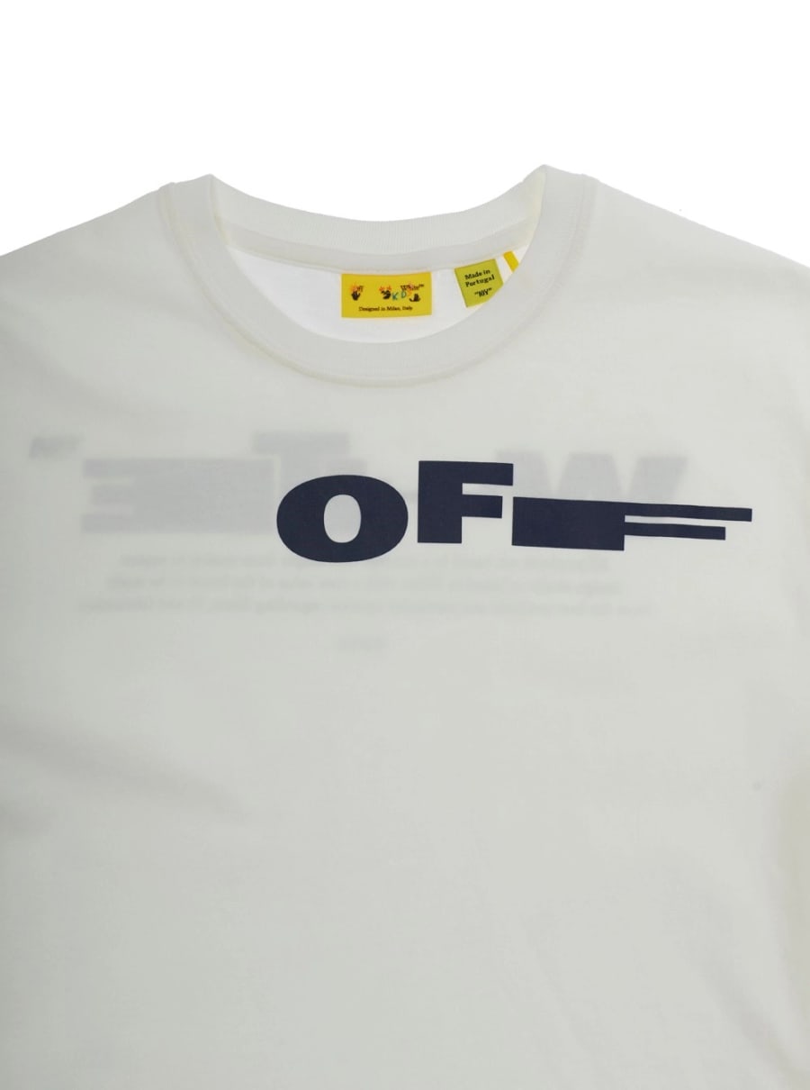 Off-White Kids Tshirt Bianca con logo sul fronte e stampa sul retro in Cotone Bambino, view 3