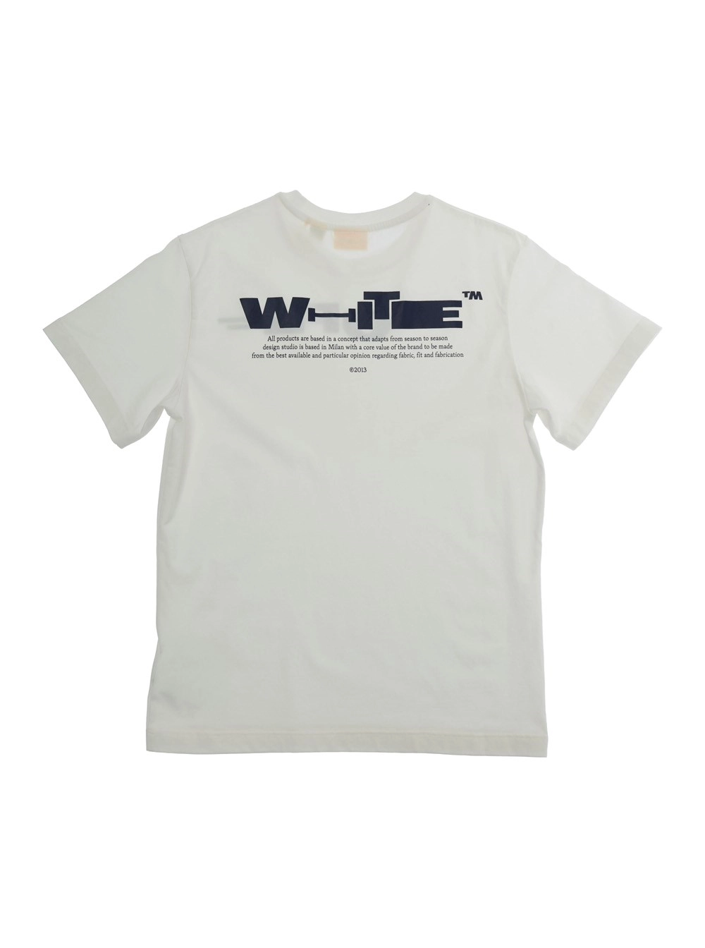 Off-White Kids Tshirt Bianca con logo sul fronte e stampa sul retro in Cotone Bambino, view 2