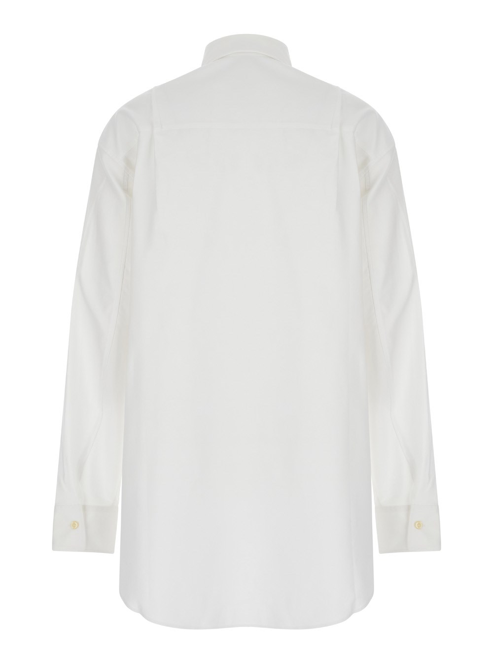 The andamane Camicia con Bottoni in Misto Cotone Bianco Donna