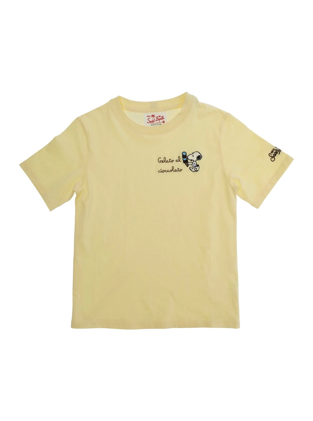 Mc2 saint barth kids T-Shirt con Stampa sul Fronte in Cotone Gialla Bambino