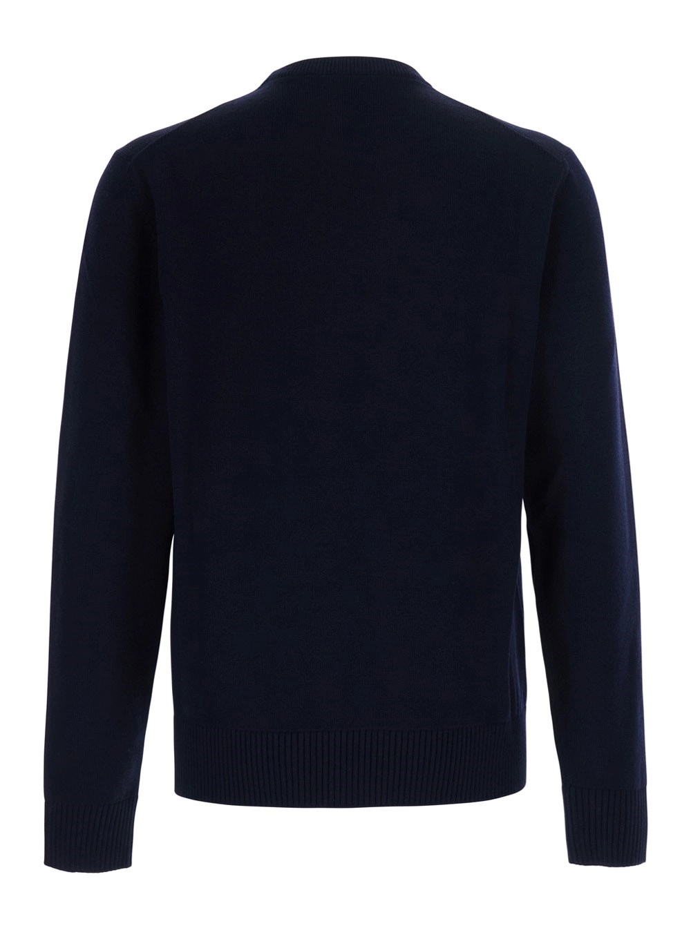 Dolce & Gabbana Maglia girocollo con logo lettering sul fronte in cotone blu uomo, view 2