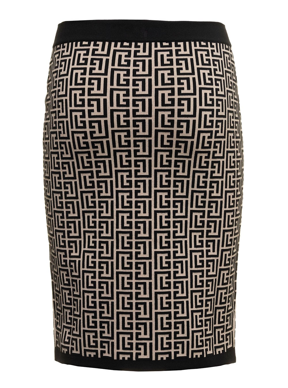 Balmain Gonna a Tubino in Lana Monogram e Zip Balmain Donna, view 2