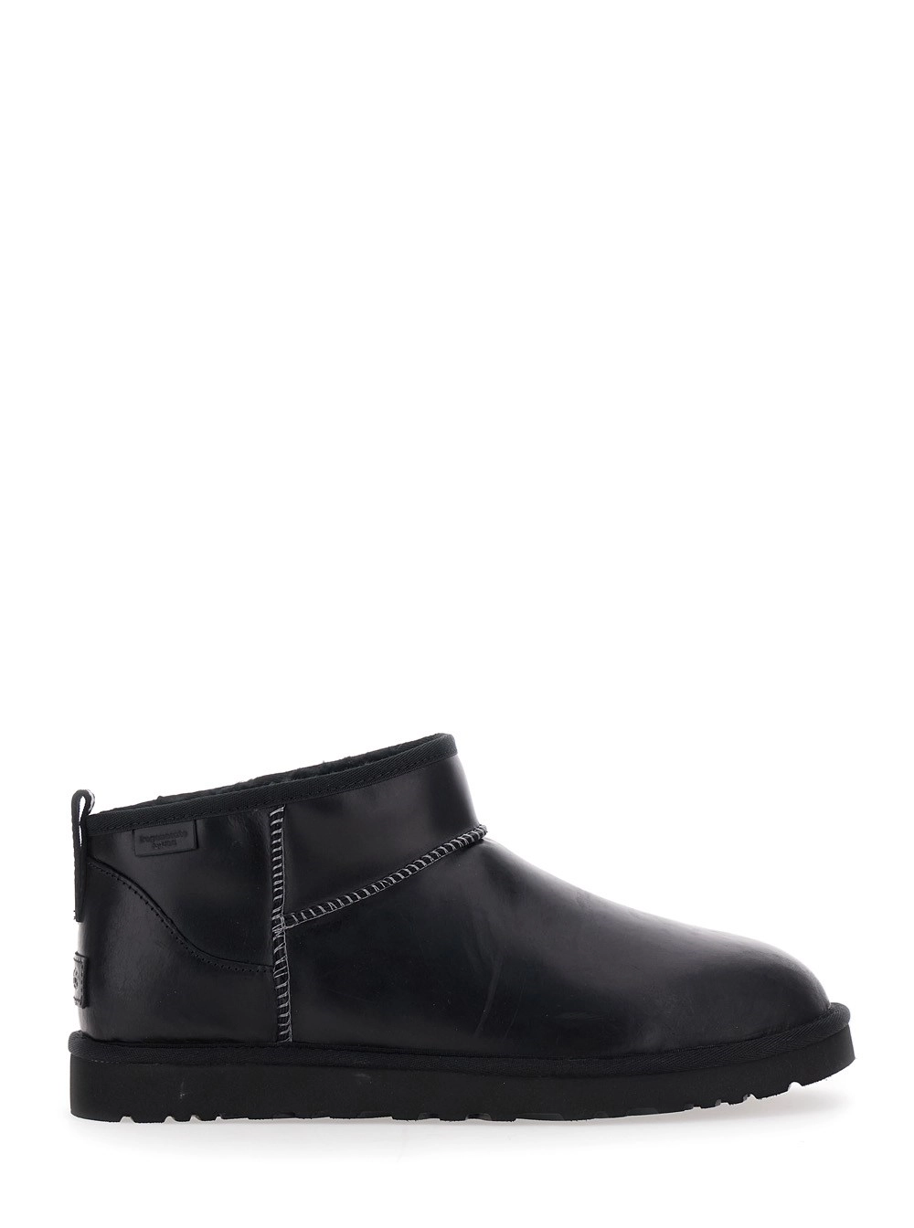 UGG Stivaletti 'Ultra Mini' con Patch Logo sul Retro in Pelle Neri Uomo