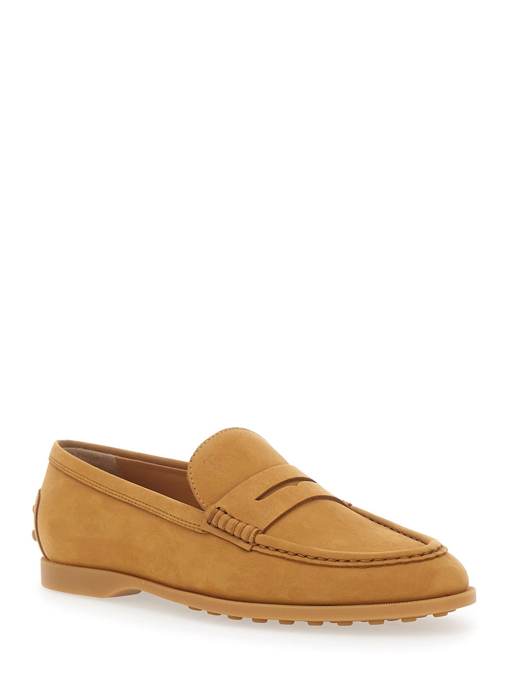 Tod's Mocassini con Dettaglio Gommini sul Retro e Suola in Gomma in Suede Beige Donna, view 2