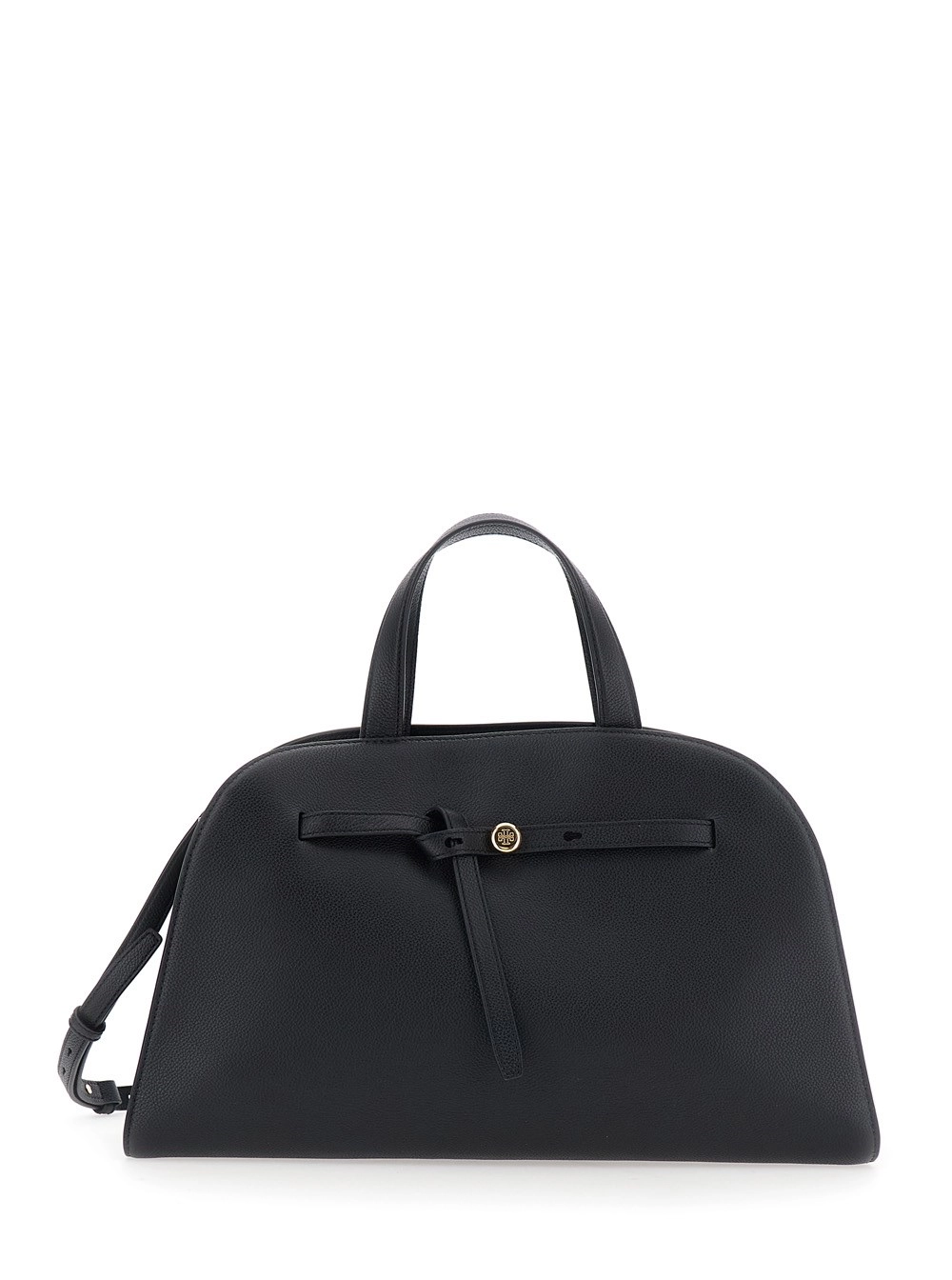Tory Burch Borsa a Mano 'Romy' con tracolla regolabile e removibile e placca logo sul fronte in pelle nera donna