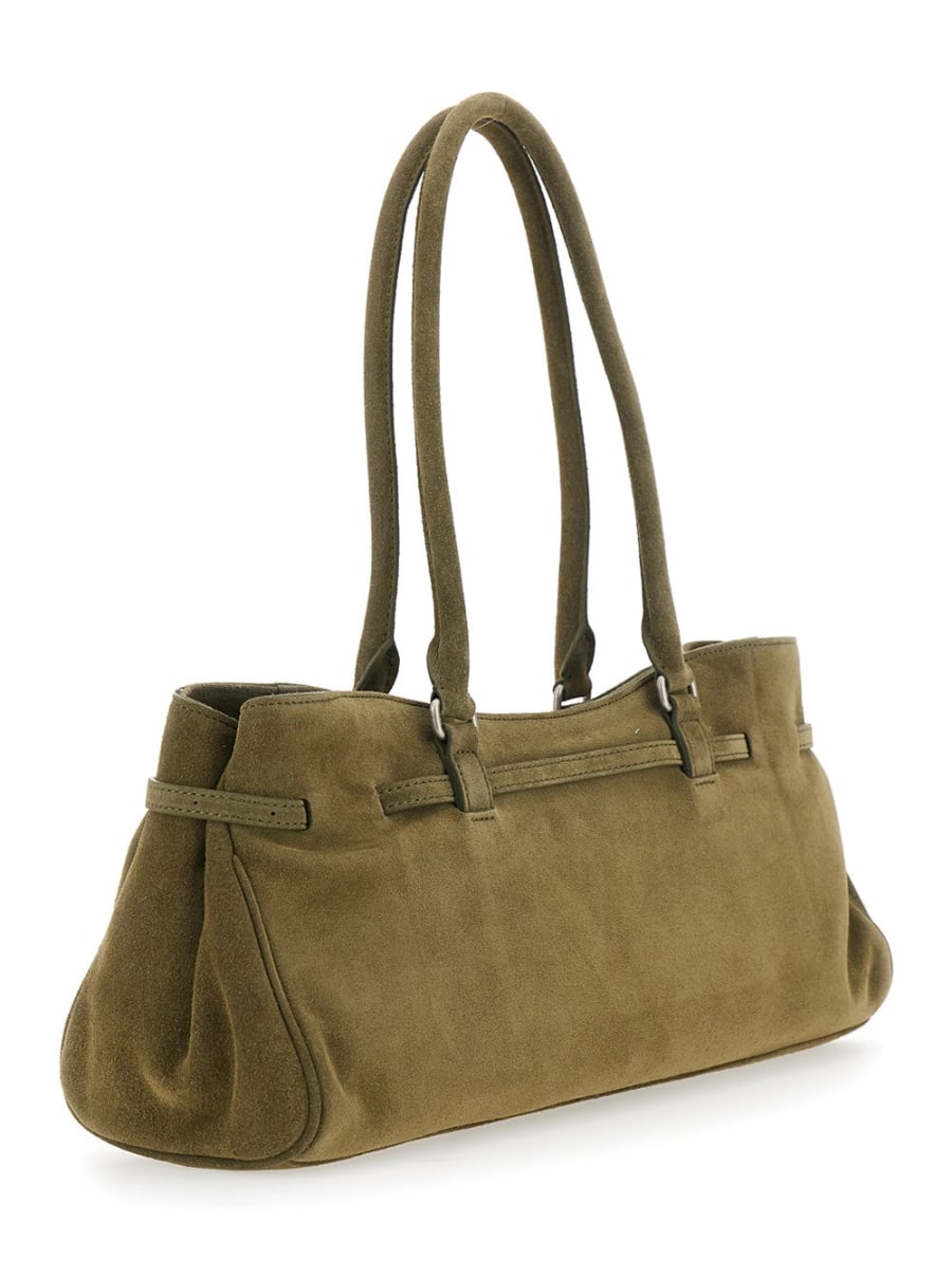 Margesherwood Borsa a spalla 'Grandma Used' con cinturino regolabile sul fronte in suede verde donna, view 3