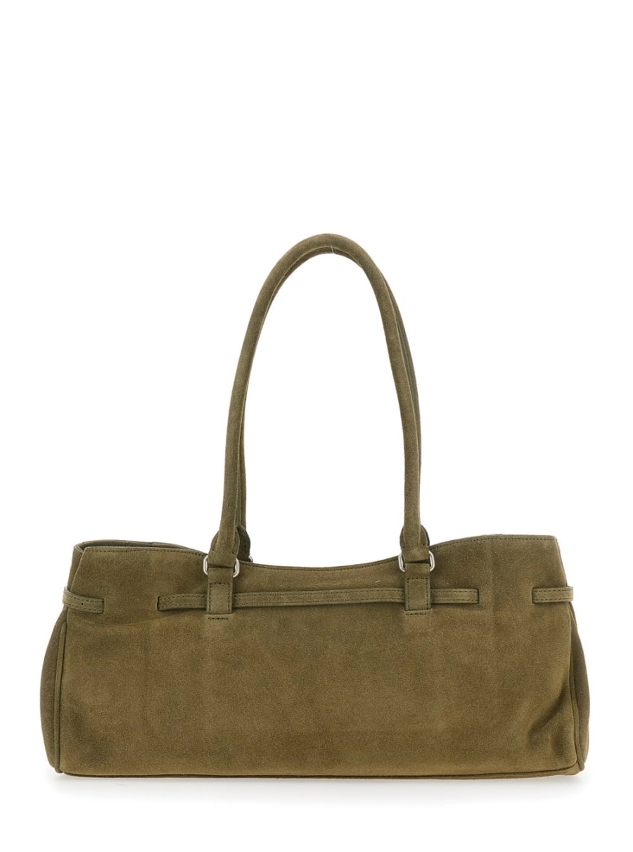 Margesherwood Borsa a spalla 'Grandma Used' con cinturino regolabile sul fronte in suede verde donna, view 4